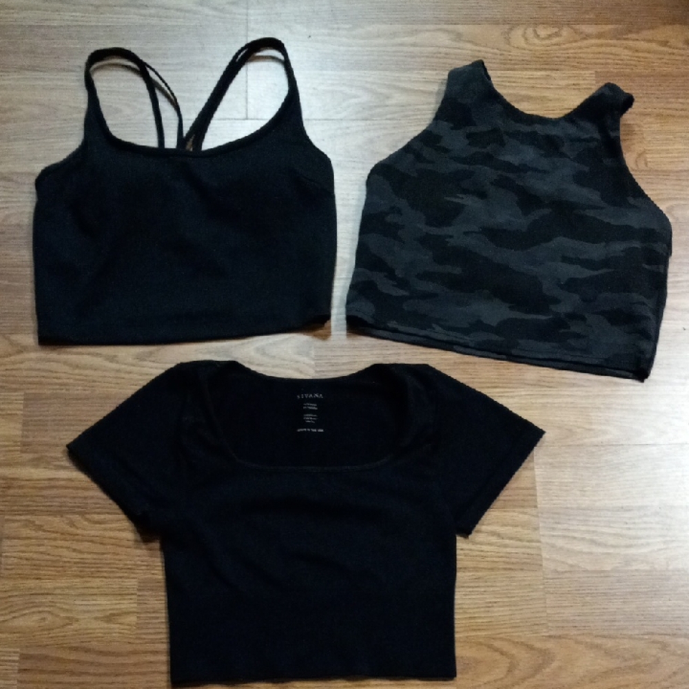 Black Crop Top/Crop Tank Top BUNDLE
